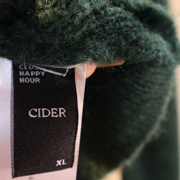 Cider - Button Up Cardigan - Forrest Green - XL (Fits Large) Crop - Picture 3 of 4